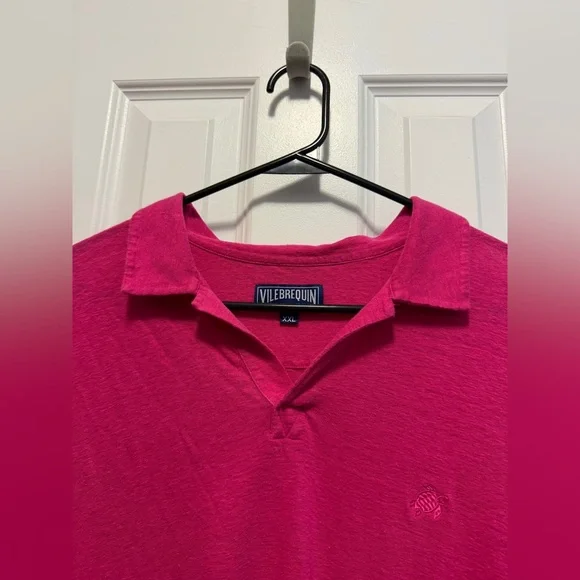 Vilebrequin Men's Hot Pink 100% Linen Polo‎ Lightweight Size XXL - Picture 3 of 11